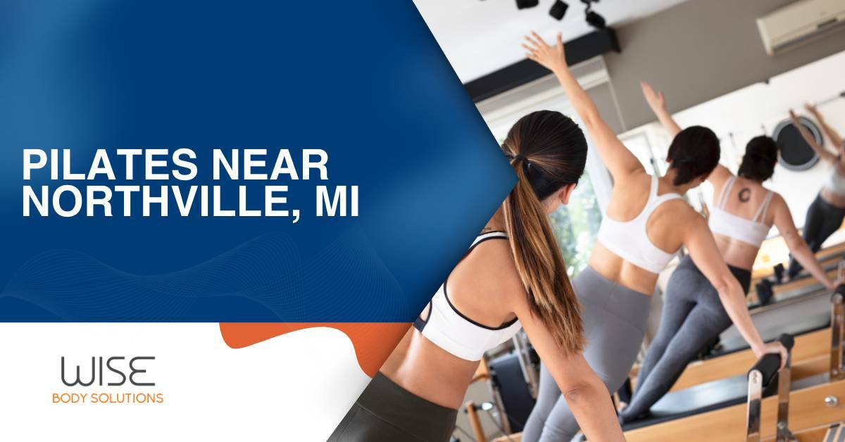 Three Women With their Right Arm Resting on a Pilates Machine With Their Left Arm In The Air | Pilates Near Northville, MI | Wise Body Solutions